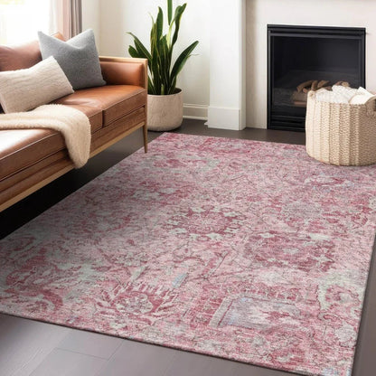 Geneva Pink Washable Indoor-Outdoor Rug-Outdoor Rugs-LOOMLAN Rugs-LOOMLAN