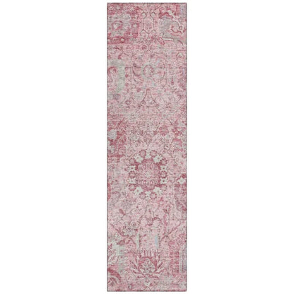 Geneva Pink Washable Indoor-Outdoor Rug-Outdoor Rugs-LOOMLAN Rugs-2'3" x 7'6"-LOOMLAN
