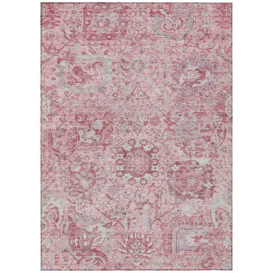 Geneva Pink Washable Indoor-Outdoor Rug-Outdoor Rugs-LOOMLAN Rugs-2'6" x 3'10"-LOOMLAN