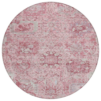 Geneva Pink Washable Indoor-Outdoor Rug-Outdoor Rugs-LOOMLAN Rugs-8' x 8'-LOOMLAN