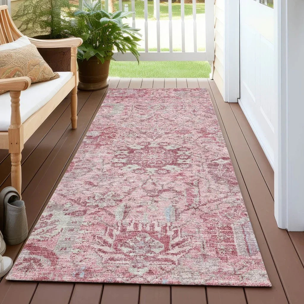 Geneva Pink Washable Indoor-Outdoor Rug-Outdoor Rugs-LOOMLAN Rugs-LOOMLAN