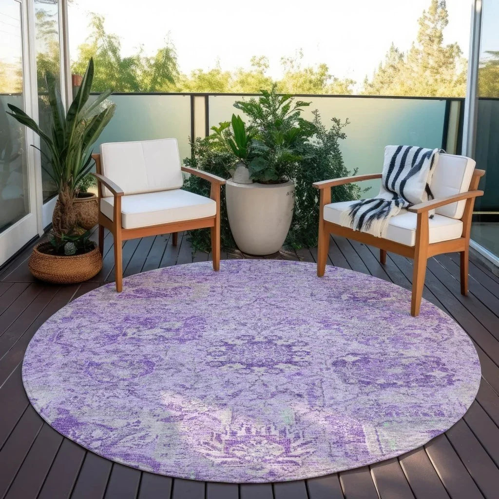 Geneva Purple Washable Indoor-Outdoor Rug-Outdoor Rugs-LOOMLAN Rugs-LOOMLAN
