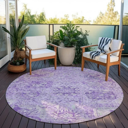 Geneva Purple Washable Indoor-Outdoor Rug-Outdoor Rugs-LOOMLAN Rugs-LOOMLAN