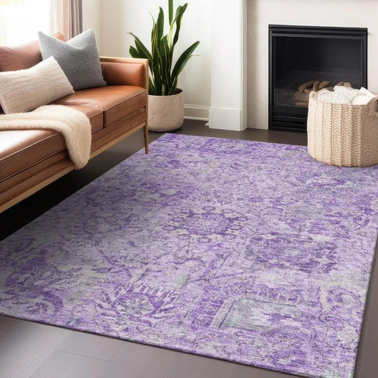 Geneva Purple Washable Indoor-Outdoor Rug-Outdoor Rugs-LOOMLAN Rugs-LOOMLAN