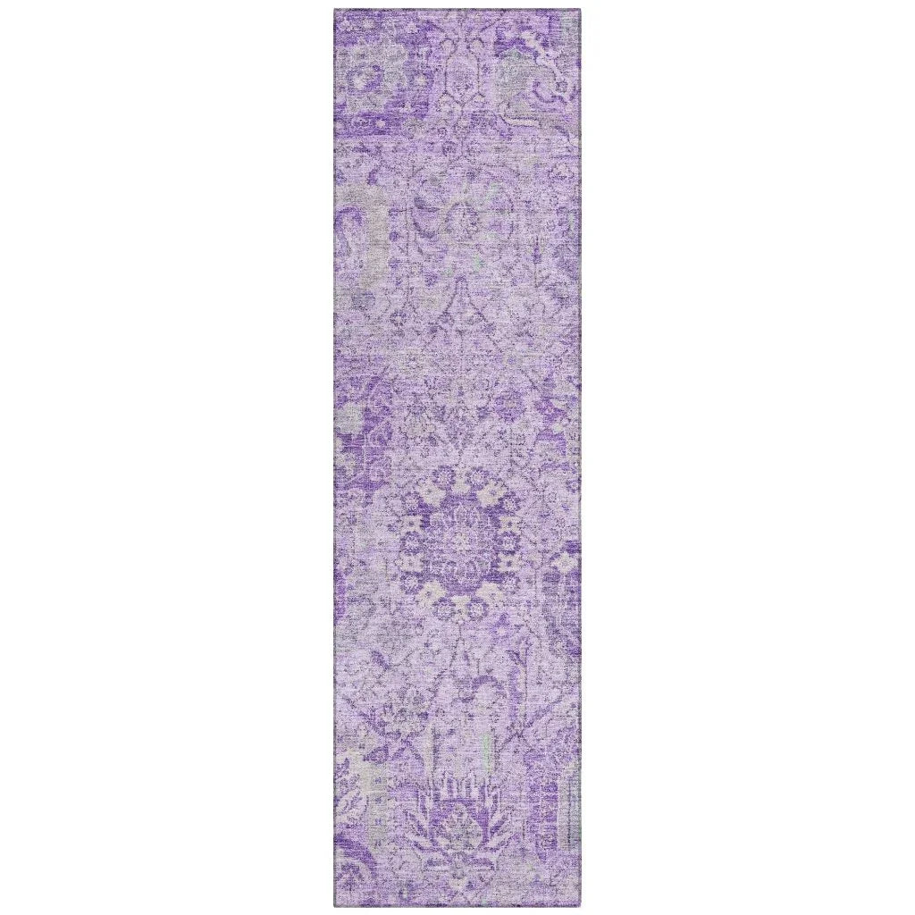 Geneva Purple Washable Indoor-Outdoor Rug-Outdoor Rugs-LOOMLAN Rugs-2'3" x 7'6"-LOOMLAN
