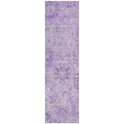 Geneva Purple Washable Indoor-Outdoor Rug-Outdoor Rugs-LOOMLAN Rugs-2'3" x 7'6"-LOOMLAN