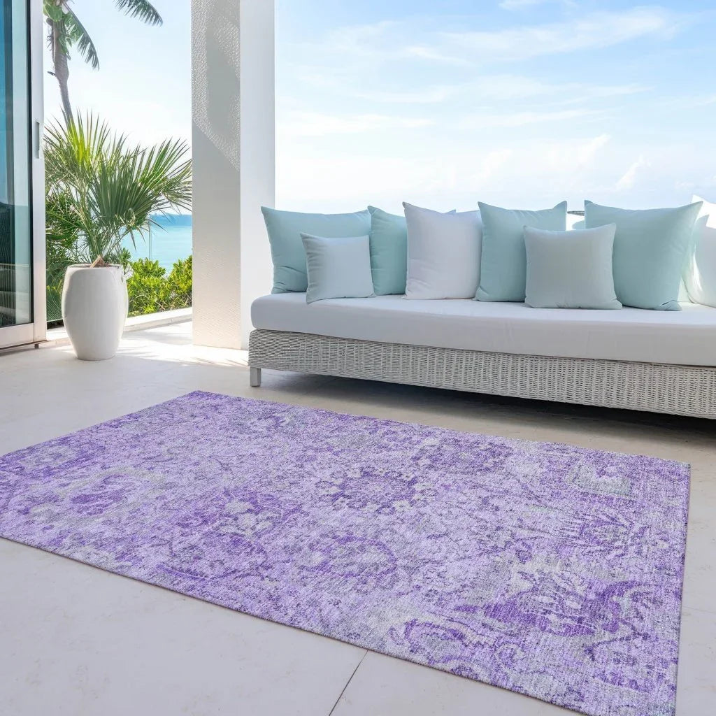 Geneva Purple Washable Indoor-Outdoor Rug-Outdoor Rugs-LOOMLAN Rugs-LOOMLAN