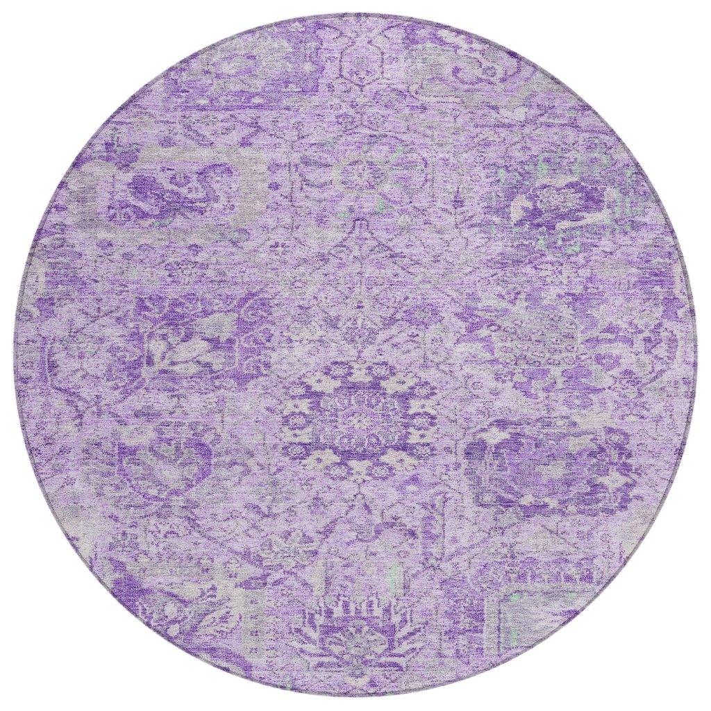 Geneva Purple Washable Indoor-Outdoor Rug-Outdoor Rugs-LOOMLAN Rugs-8' x 8'-LOOMLAN