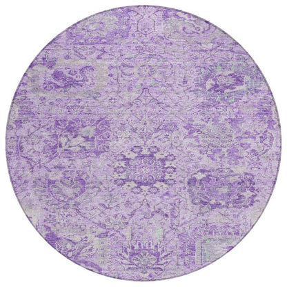 Geneva Purple Washable Indoor-Outdoor Rug-Outdoor Rugs-LOOMLAN Rugs-8' x 8'-LOOMLAN