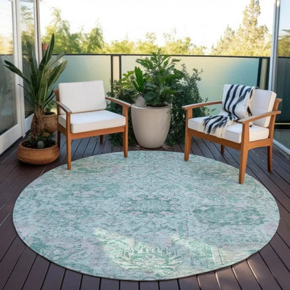 Geneva Teal Washable Indoor-Outdoor Rug-Outdoor Rugs-LOOMLAN Rugs-LOOMLAN