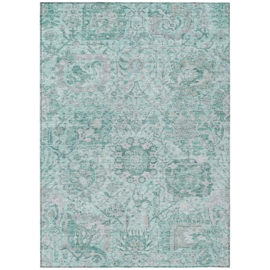 Geneva Teal Washable Indoor-Outdoor Rug-Outdoor Rugs-LOOMLAN Rugs-2'6" x 3'10"-LOOMLAN