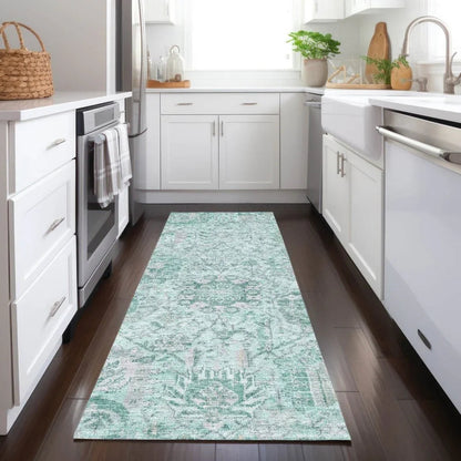 Geneva Teal Washable Indoor-Outdoor Rug-Outdoor Rugs-LOOMLAN Rugs-LOOMLAN