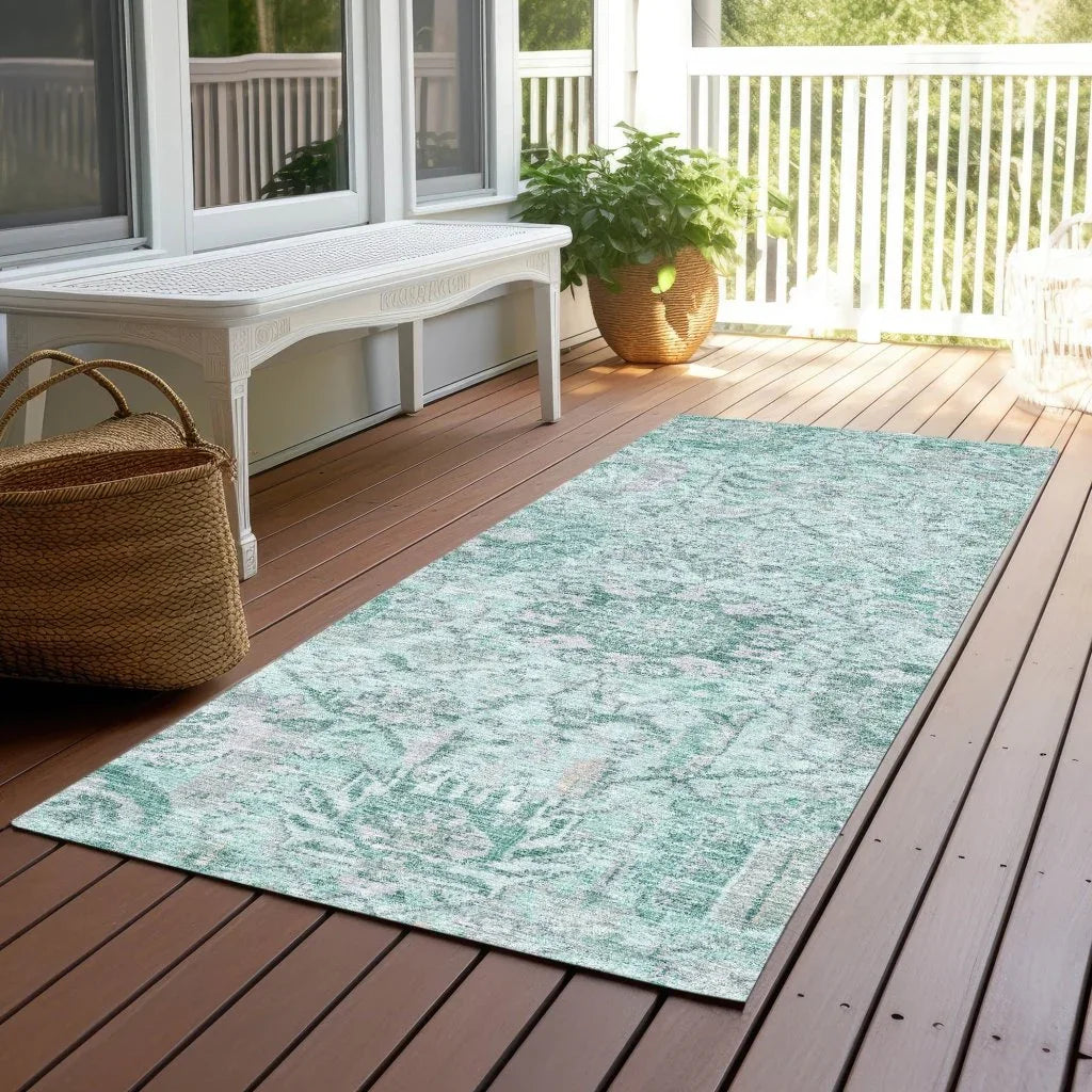 Geneva Teal Washable Indoor-Outdoor Rug-Outdoor Rugs-LOOMLAN Rugs-LOOMLAN