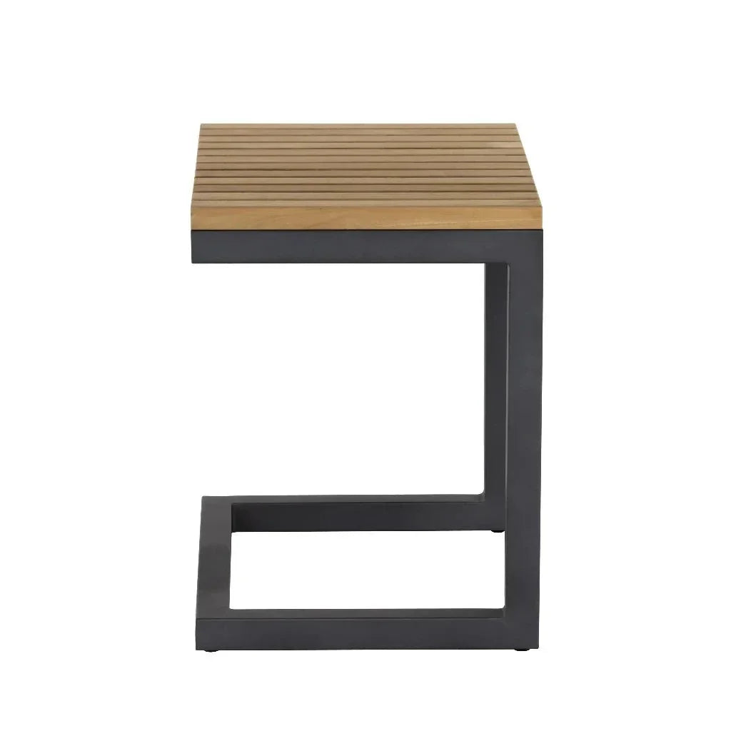 Geneve Aluminum Outdoor C - Shaped End Table - LOOMLAN - SUNPAN - Outdoor Side Tables