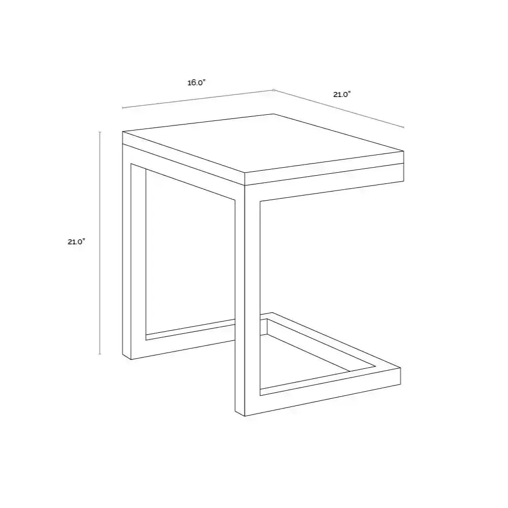 Geneve Aluminum Outdoor C - Shaped End Table - LOOMLAN - SUNPAN - Outdoor Side Tables