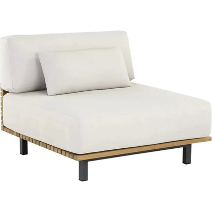 Geneve Cream Fabric Outdoor Modular Chair-Outdoor Lounge Chairs-SUNPAN-LOOMLAN