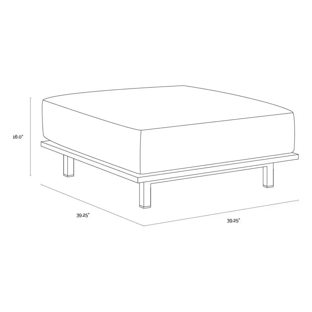 Geneve Cream Fabric Outdoor Modular Ottoman-Outdoor Ottomans-SUNPAN-LOOMLAN