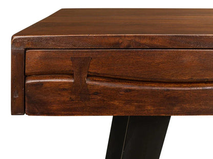 Genius Empire Wooden Brown Desk-Home Office Desks-Sarreid-LOOMLAN