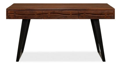 Genius Empire Wooden Brown Desk-Home Office Desks-Sarreid-LOOMLAN