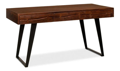 Genius Empire Wooden Brown Desk-Home Office Desks-Sarreid-LOOMLAN