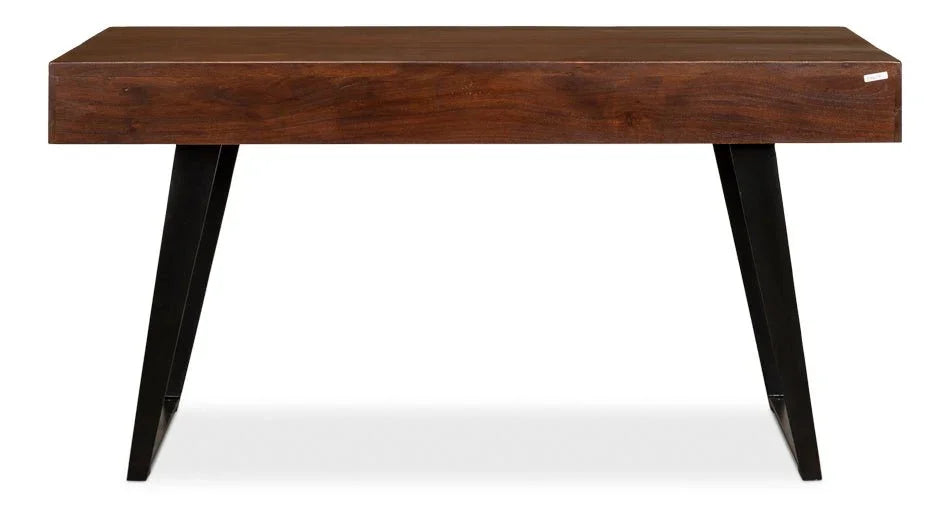 Genius Empire Wooden Brown Desk-Home Office Desks-Sarreid-LOOMLAN