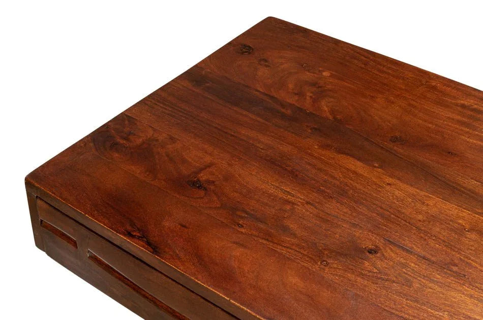 Genius Empire Wooden Brown Desk-Home Office Desks-Sarreid-LOOMLAN