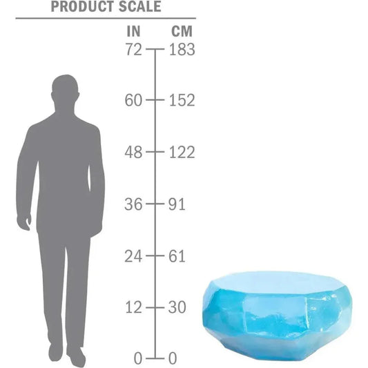 Geo Coffee Table - Navy Blue Outdoor Coffee Table-Outdoor Coffee Tables-Seasonal Living-LOOMLAN