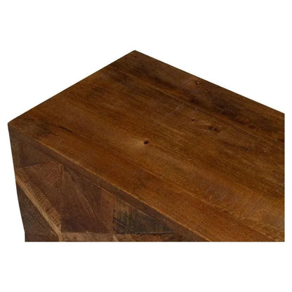 Geo Wood and Metal Brown 3 Door Sideboard - LOOMLAN - Sarreid - Sideboards