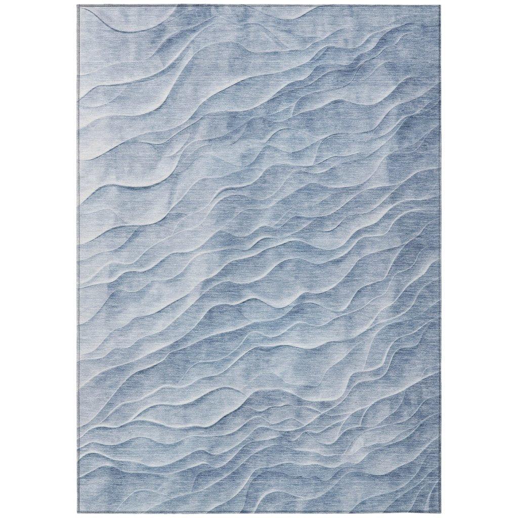 Geodari Blue Washable Indoor - Outdoor Rug - LOOMLAN - LOOMLAN Rugs - Outdoor Rugs