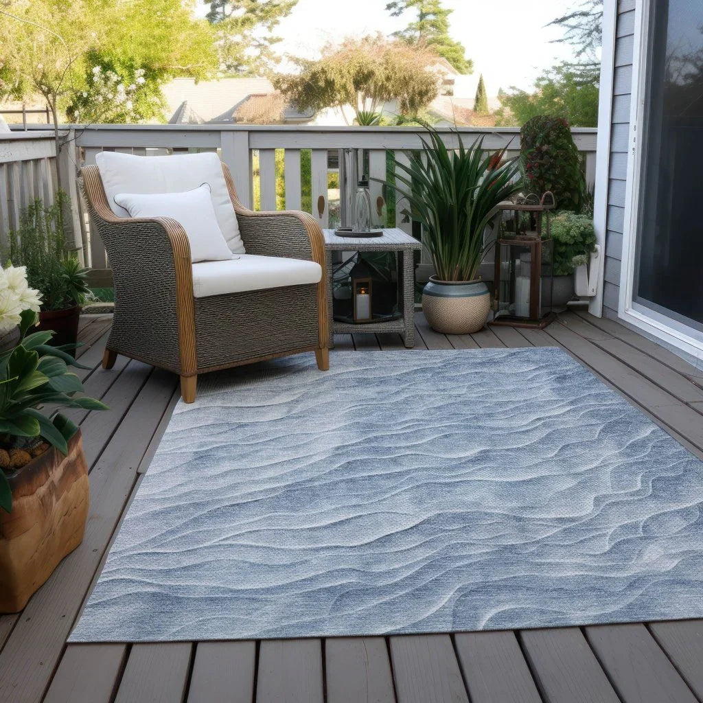 Geodari Blue Washable Indoor - Outdoor Rug - LOOMLAN - LOOMLAN Rugs - Outdoor Rugs