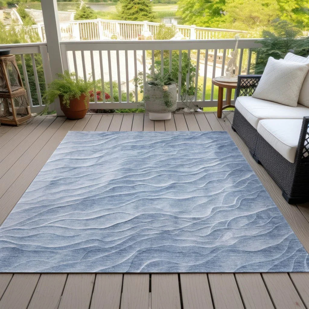 Geodari Blue Washable Indoor - Outdoor Rug - LOOMLAN - LOOMLAN Rugs - Outdoor Rugs
