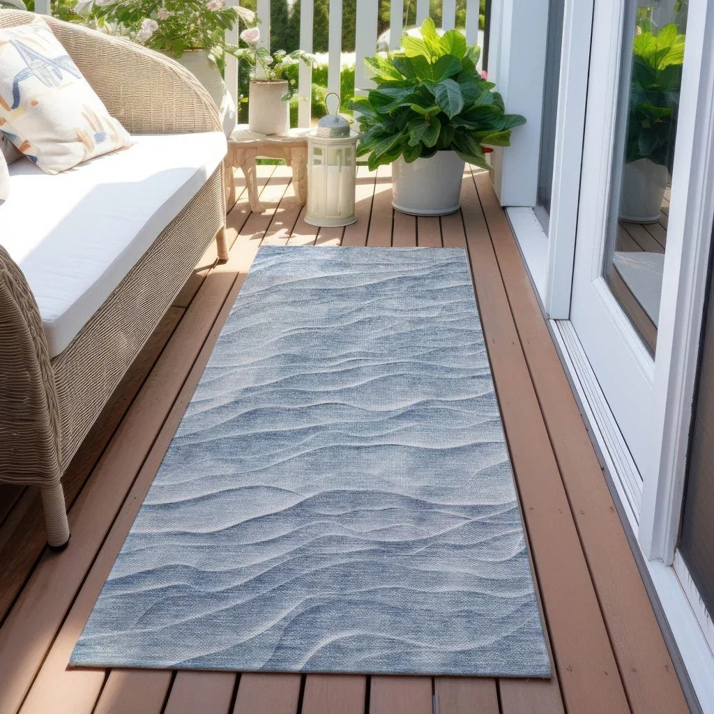 Geodari Blue Washable Indoor - Outdoor Rug - LOOMLAN - LOOMLAN Rugs - Outdoor Rugs