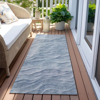 Geodari Blue Washable Indoor - Outdoor Rug - LOOMLAN - LOOMLAN Rugs - Outdoor Rugs
