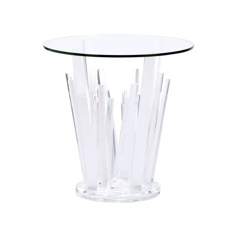 Geode Acrylic Based Round End Table - LOOMLAN - Wildwood - Side Tables