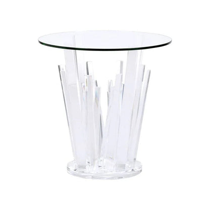 Geode Acrylic Based Round End Table - LOOMLAN - Wildwood - Side Tables