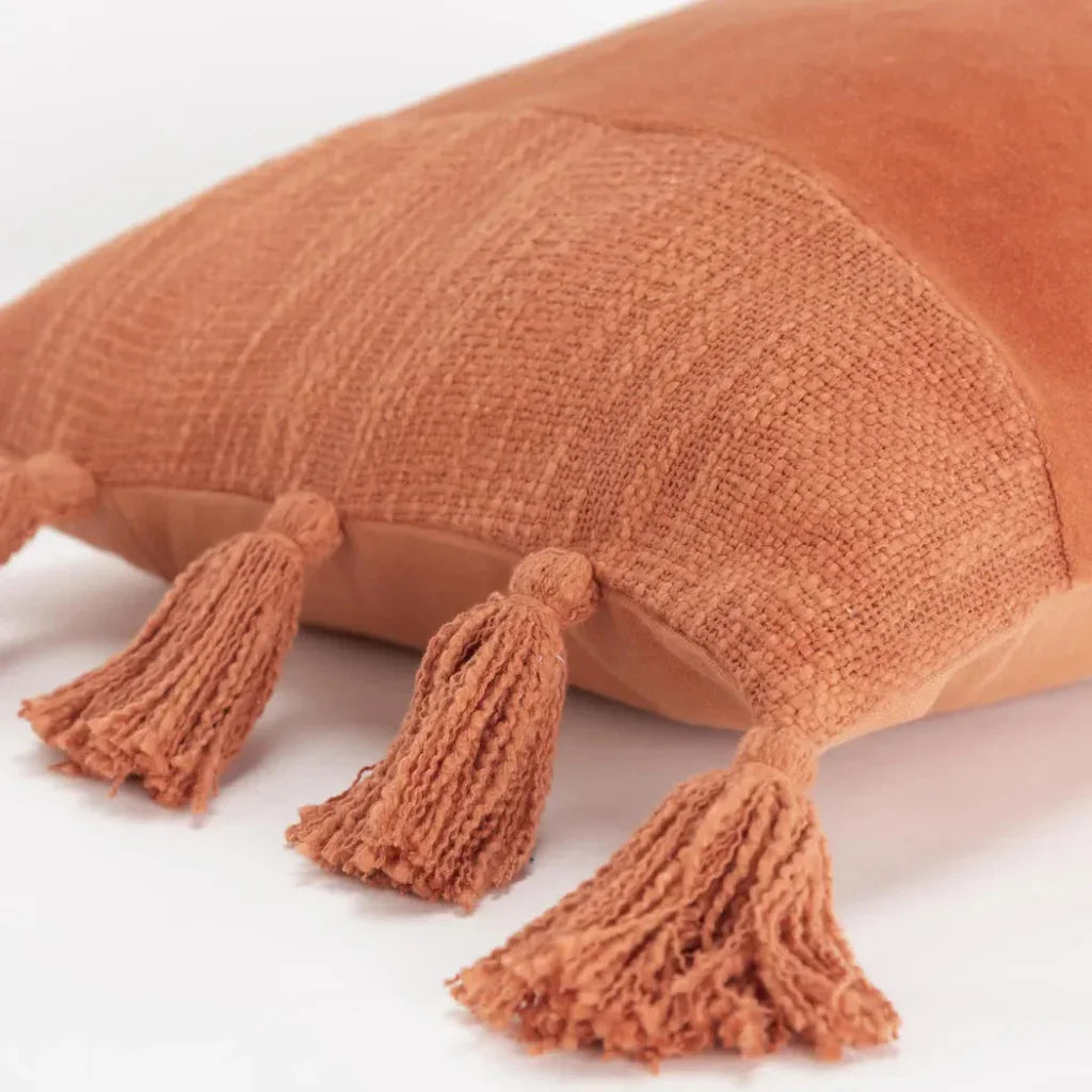 Geometric Burnt Orange Lumbar Decorative Pillow - LOOMLAN - LOOMLAN - Throw Pillows