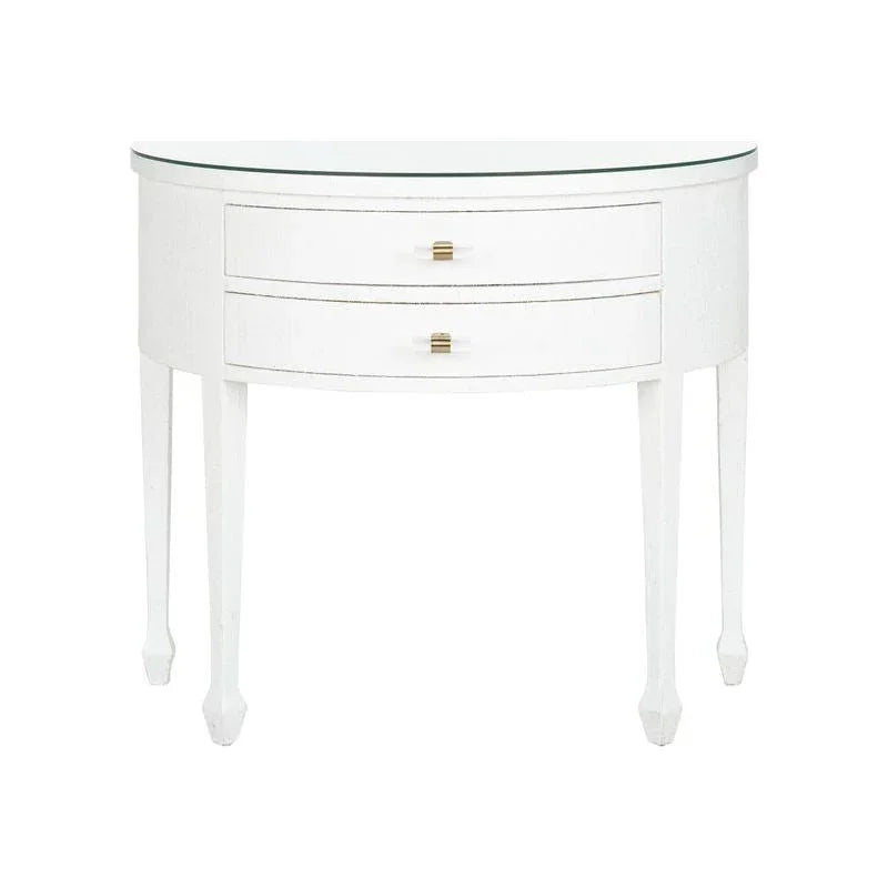 George III Demilune Shaped White Console Table - LOOMLAN - Chelsea House - Console Tables