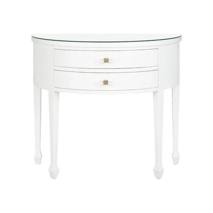 George III Demilune Shaped White Console Table - LOOMLAN - Chelsea House - Console Tables
