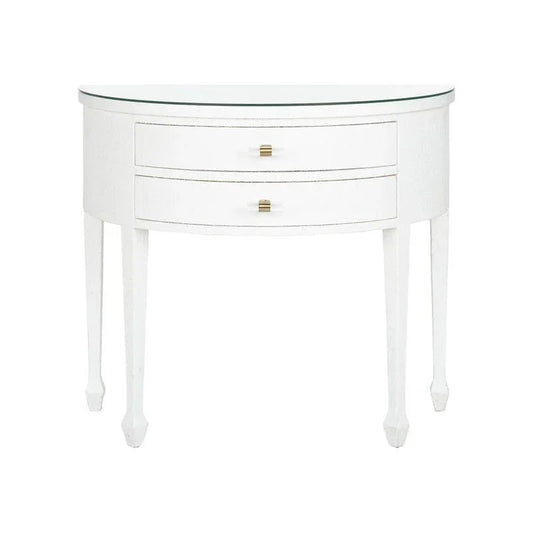 George III Demilune Shaped White Console Table - LOOMLAN - Chelsea House - Console Tables