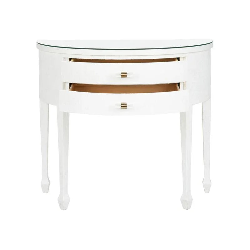 George III Demilune Shaped White Console Table - LOOMLAN - Chelsea House - Console Tables