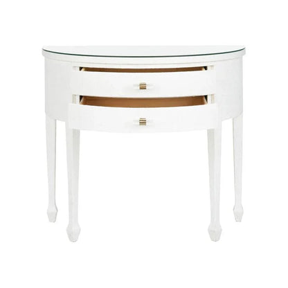 George III Demilune Shaped White Console Table - LOOMLAN - Chelsea House - Console Tables