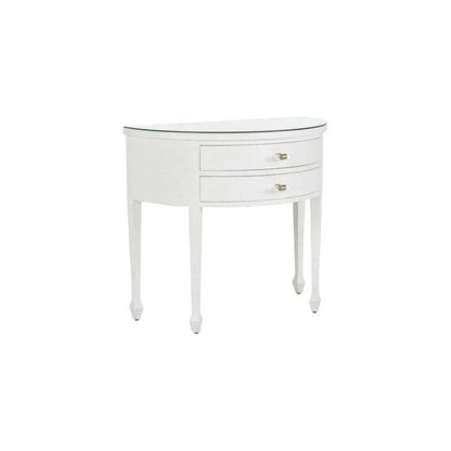 George III Demilune Shaped White Console Table - LOOMLAN - Chelsea House - Console Tables