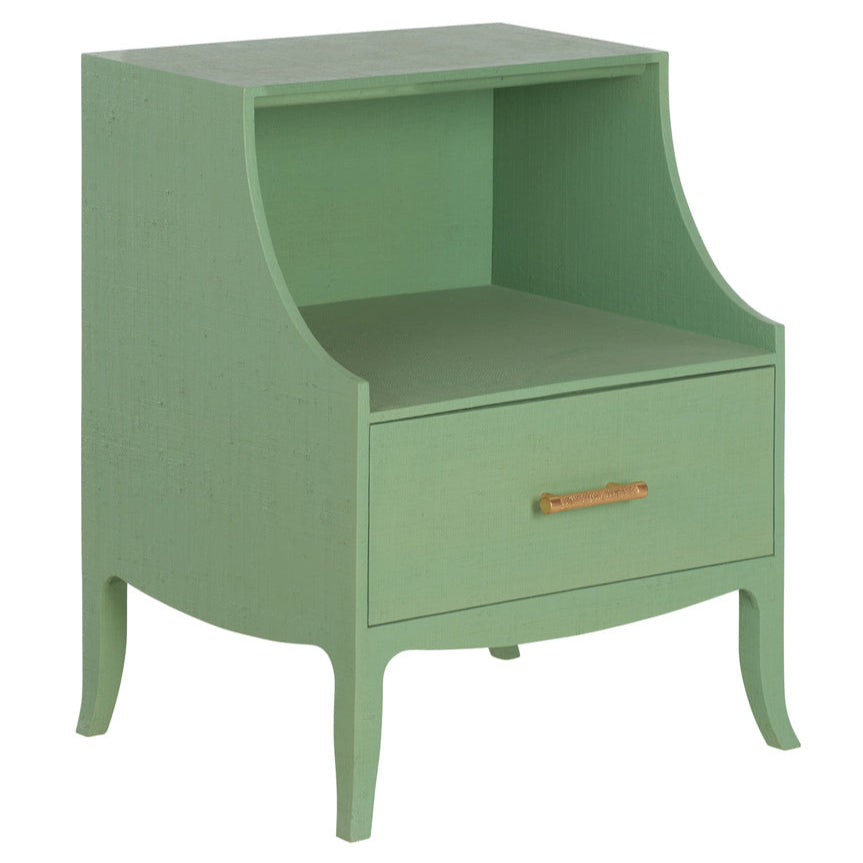 George III One Drawer Bedside Table-Nightstands-Chelsea House-Green-LOOMLAN