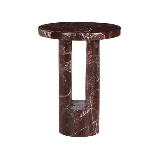 George Red Marble Side Table