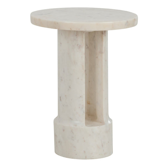 George White Marble Side Table