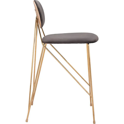 Georges Gray and Gold Counter Stool 2PC - LOOMLAN - Zuo Modern - Counter Stools