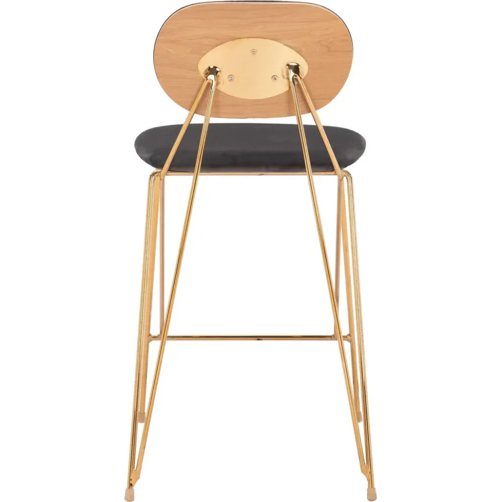 Georges Gray and Gold Counter Stool 2PC - LOOMLAN - Zuo Modern - Counter Stools
