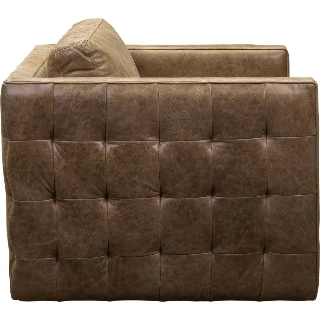 Georgia Leather Swivel Chair - LOOMLAN - Olivia + Quinn - Club Chairs