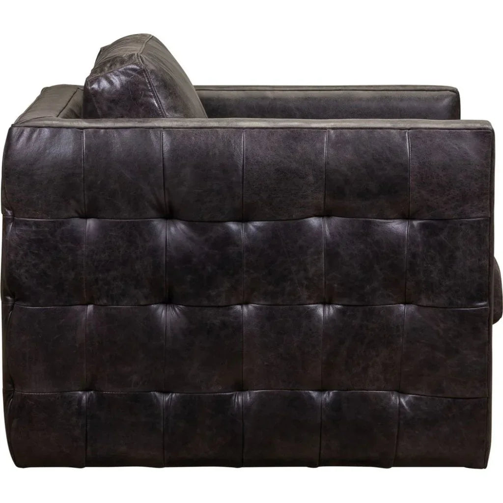 Georgia Leather Swivel Chair - LOOMLAN - Olivia + Quinn - Club Chairs