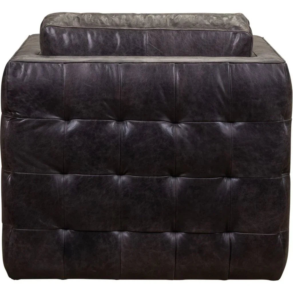 Georgia Leather Swivel Chair - LOOMLAN - Olivia + Quinn - Club Chairs